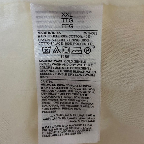 Old Navy Cream Boho Tiered Eyelet Lace Babydoll Dress Cottagecore Plus Size XXL - Picture 5 of 10